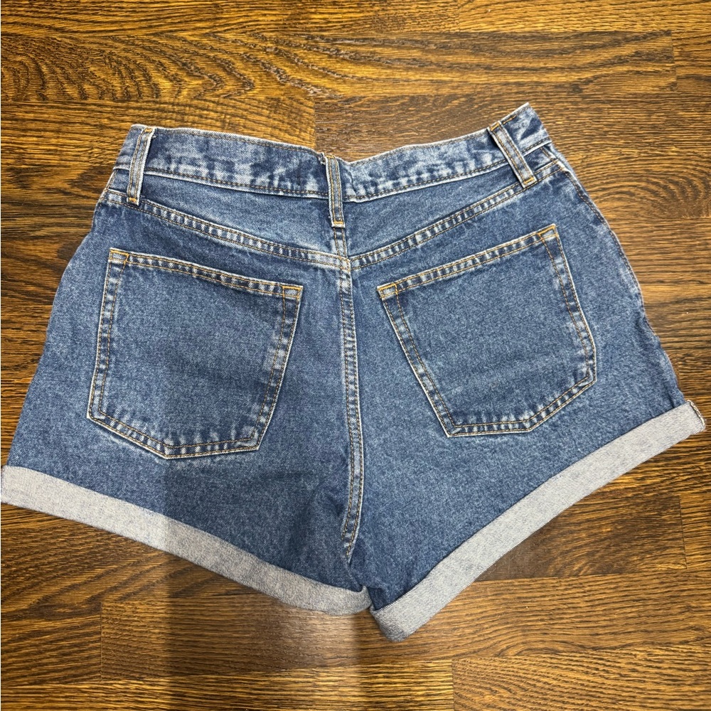 Abercrombie & Fitch Blue High-Rise Jean Shorts, Size: 26 - Picture 3 of 7